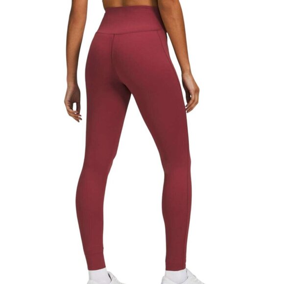 Lululemon 2021 Base Pace High-Rise Tight 28" *Brushed Nulux Mulled Wine Red 8 - Picture 1 of 9